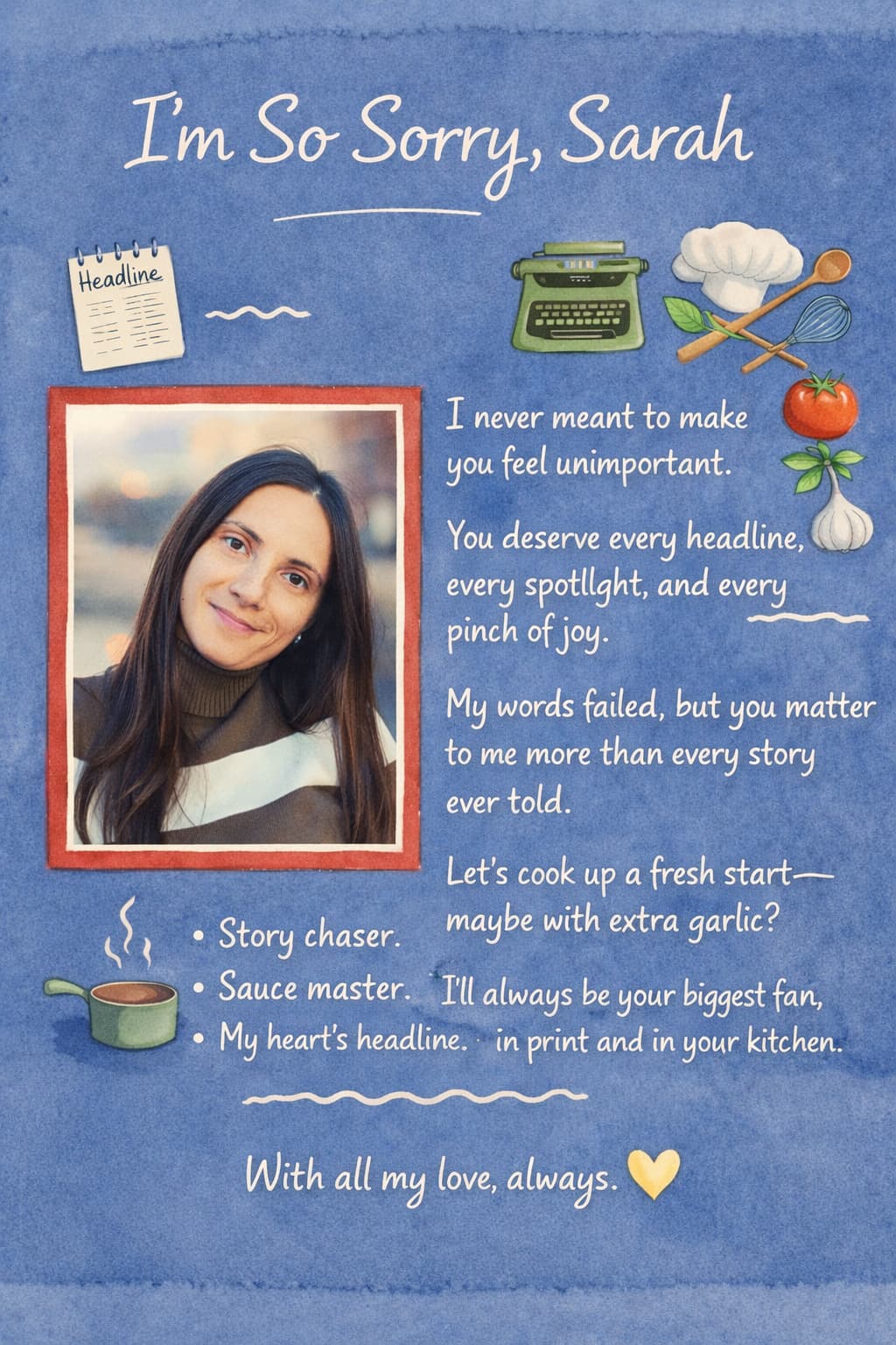 AI-generated personalized apology card