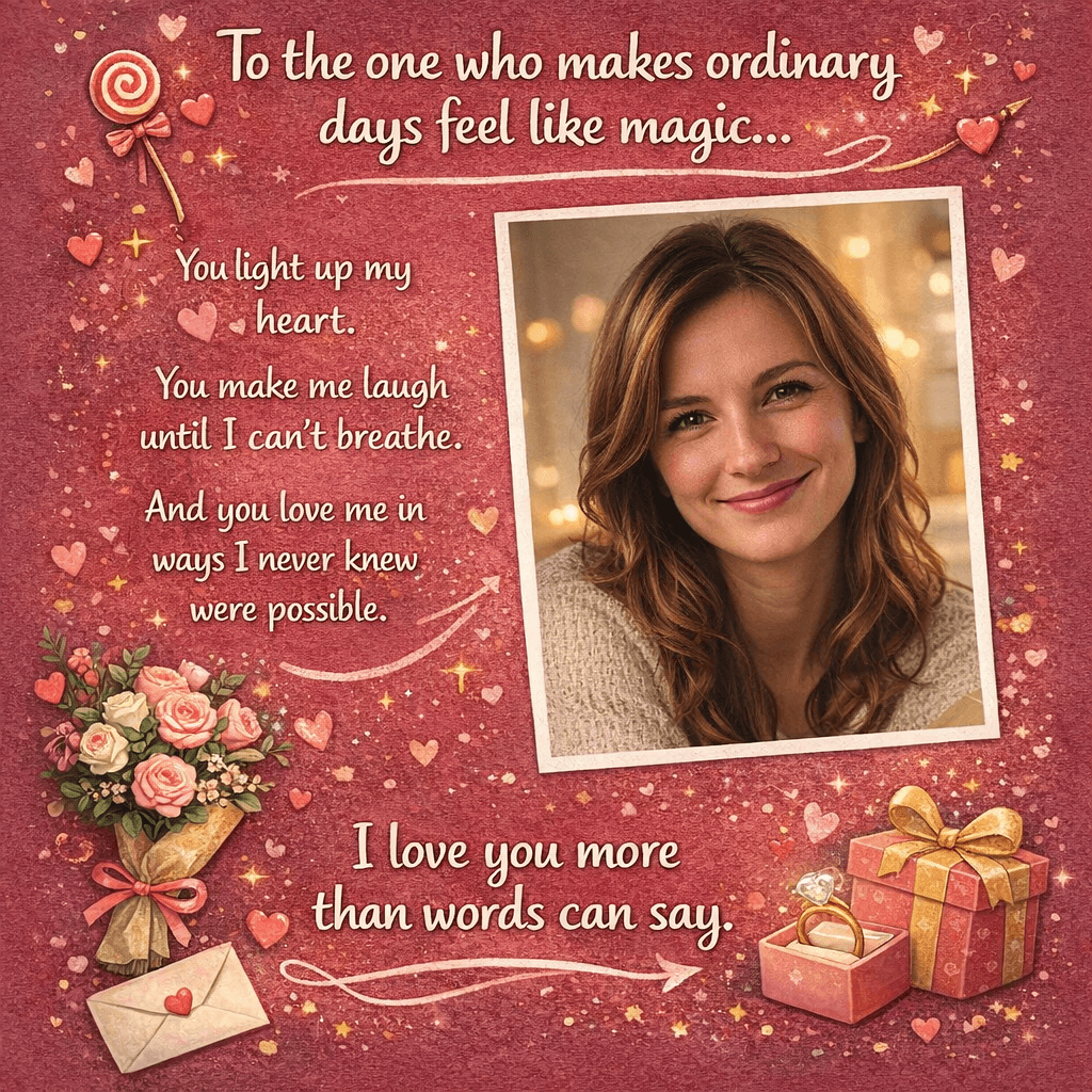 Personalised romantic love card